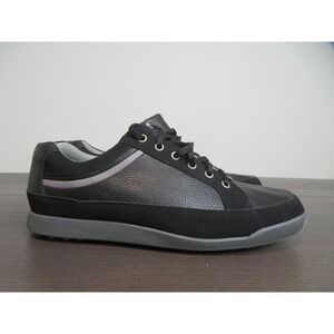 FootJoy Contour Golf Shoes Mens 12 Spikeless Black Leather Golf Sneakers 54356